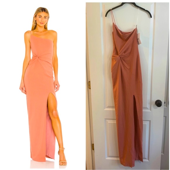 Nookie Lust One Shoulder Gown Sz XS in Salmon Revolve - Picture 1 of 7